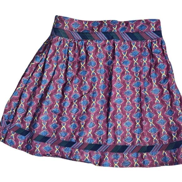 Gipsy Brand Skirt Womens Size Medium Red Blue Retro Mini Skater Boho - Picture 2 of 6